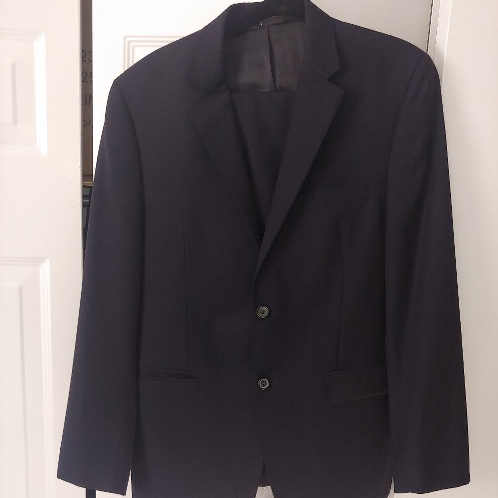 Ralph Lauren Dark Navy Striped - 34W , 41 Jacket - Hand Stitching - Slim Fit